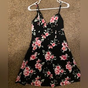 Floral Black Summer Dress